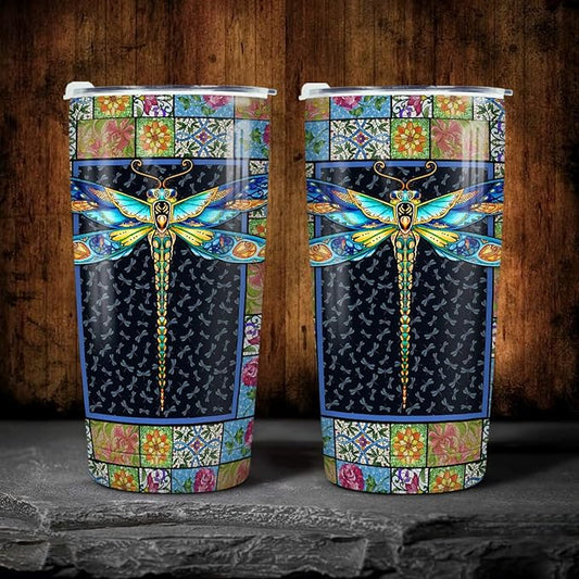 Dragonfly Tumbler Stainless Steel Insulated 20oz Cup